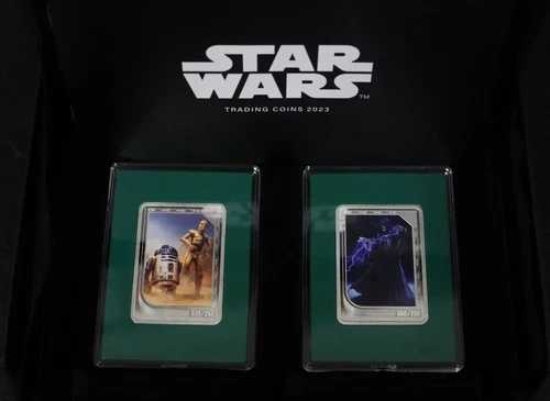 2023年スターウォーズトレーディングコインNZM - 皇帝パルパティーン、R2D2、C3PO（ミントケース入り）