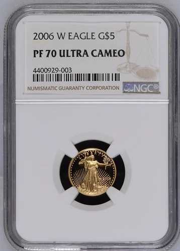 2006年 W $5 アメリカンゴールドイーグル PF70 UCAM NGC #4400929-003 「最高の状態」