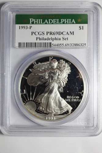 1993年 シルバーイーグル 希少フィラデルフィアセットより PCGS PR69DCAM