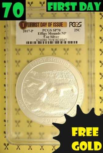2017-P エフィジーマウンズ 5オンス シルバー PCGS SP 70 初日限定 ゴールドバック1/2枚無料*｜WORLD RESOURCE【QUEEN店】