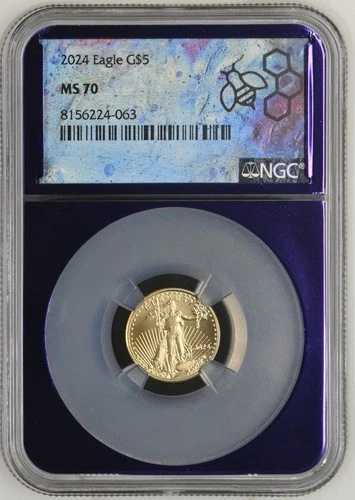 2024年 5ドル 1/10オンス イーグルゴールド NGC MS-70 パープルコア|WORLD RESOURCE【QUEEN店】