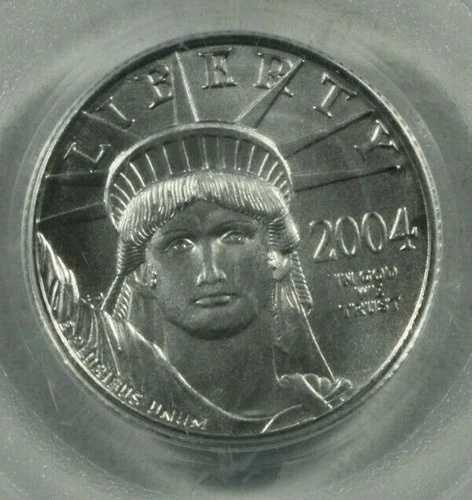 2004年 25ドル プラチナ 1/4オンス イーグル。PCGS MS69。0.25オンス APTW。