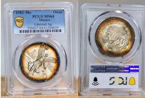 1982年 オンザ・リベルタッド トーン PCGS MS 64 プラタ・プラ トーン シルバーコイン ??