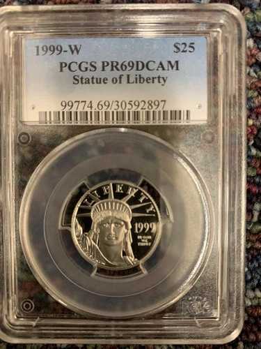 1999年W $25-1/4オンス プラチナイーグル PCGS PR69 ディープカメオ