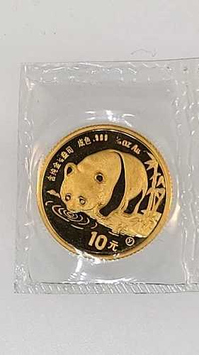 1987年 Yゴールド 中国 3.11 パンダ 10元 1/10オンス コイン 新品同様 (BU)