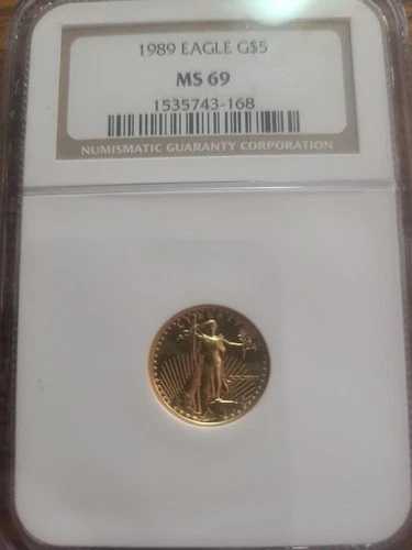 1989年 $5 1/10オンス ゴールドイーグル MS69 NGC + 999 シルバー BIN ボーナス｜WORLD RESOURCE【QUEEN店】