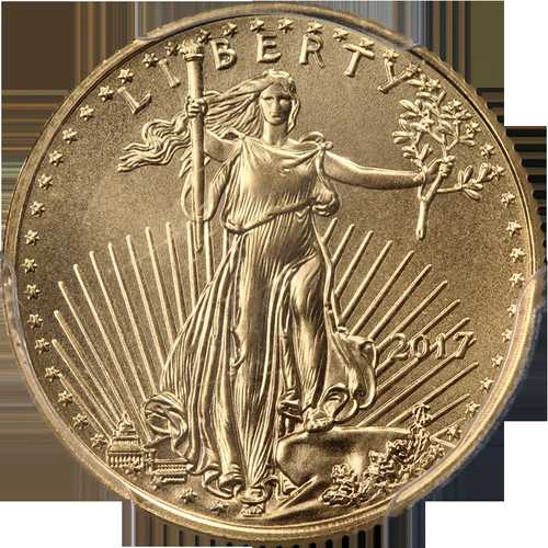 2017年 ゴールド アメリカンイーグル 5ドル PCGS MS70 ファーストストライクラベル|WORLD RESOURCE【QUEEN店】