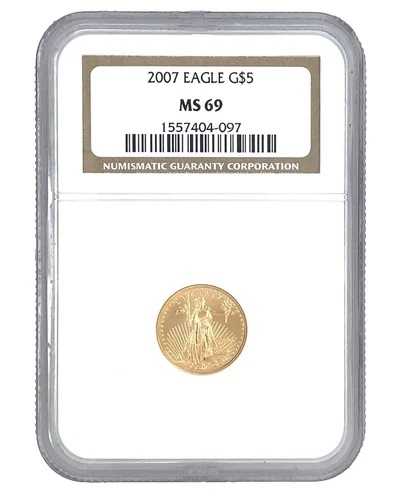 2007年 5ドル アメリカン・ゴールド・イーグル 1/10オンス NGC MS 69｜WORLD RESOURCE【QUEEN店】