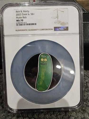 2022年 クック諸島 リック・アンド・モーティ ピクルス リック 1オンス .999 シルバー MS70 6780795-013｜WORLD RESOURCE【QUEEN店】