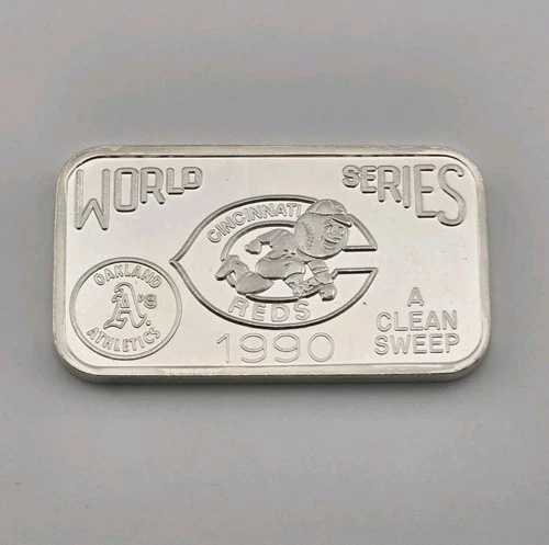 1990 MLB シンシナティ・レッズ ワールドシリーズ クリーンスウィープ 1オンス シルバー プルーフ バー ザ・ミント 118,250円