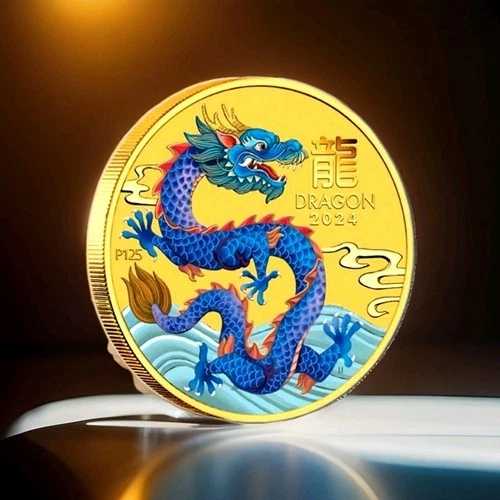 2024年 龍年 ルナシリーズ III 1/20オンス 青色 99.99% 金貨