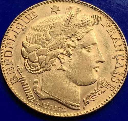 22ct 金貨 10フラン セレス 1896年