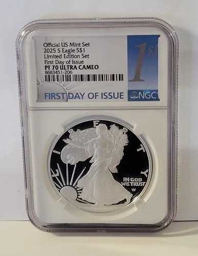 2025年S $1 アメリカンシルバーイーグル NGC PF70 FDOI 限定版セットプルーフ