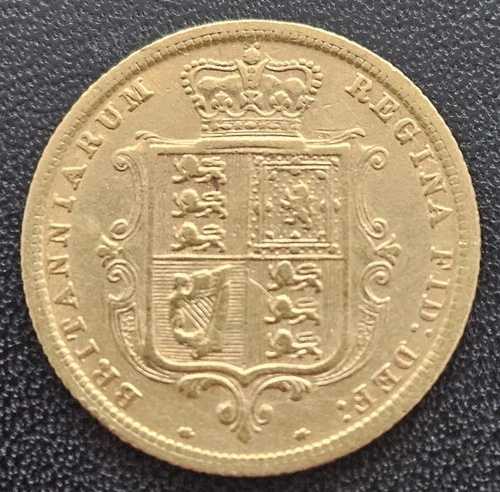 1/2ソブリン金貨 1885年 ヴィクトリアシールドバック ゴールドクレスト または オロゴールド