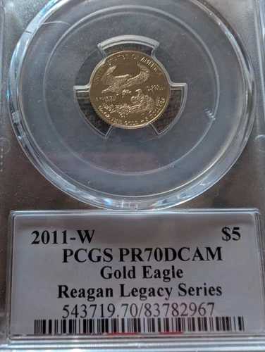 2011-W アメリカンイーグル プルーフ ゴールド 1/10オンス コイン PCGS PR70DCAM レーガン レガシー サイン入り 173,250円