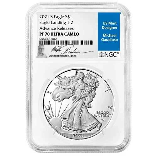 2021-S プルーフ $1 タイプ2 アメリカンシルバーイーグル NGC PF70UC AR ガウディオーソ署名