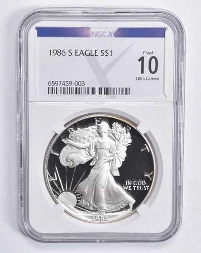 プルーフ10 1986-S アメリカンシルバーイーグル $1 NGC X