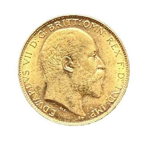イギリス 1909年 金貨 1/2ソブリン金貨 UNC エドワード7世