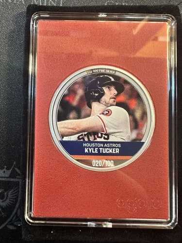 2024年 ニウエ 1オンス プルーフシルバー MLB トレーディングコイン カイル・タッカー ルビー ミント数 #20 / 100