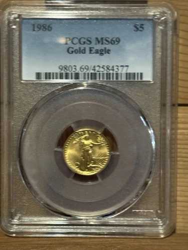 1986年 PCGS MS69 ゴールドイーグル 1/10オンス 5ドル ローマ数字