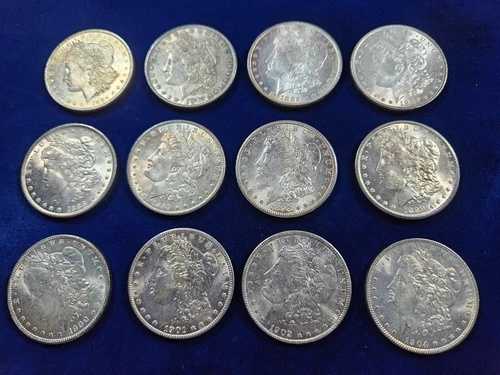 ??(12) UNC 未流通 1884-1904 モルガン シルバー ダラー 1 ドル US コイン
