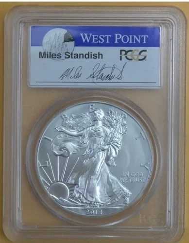 2014年 (W) シルバーイーグル PCGS MS70 ウェストポイント マイルズ スタンディッシュ ファーストストライク