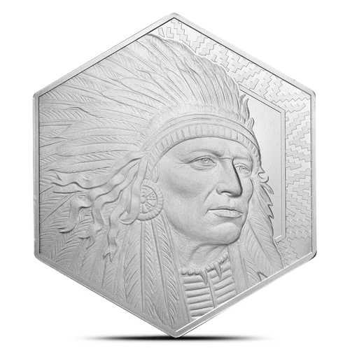 10オンス Bullion Works バッファロー・ウォリアー シルバー ヘキサゴン バー (新品)