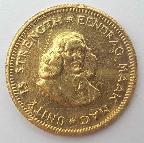 1979年 ジャン・ヴァン・リーベック 南アフリカ 1ランド金貨 3.9グラム