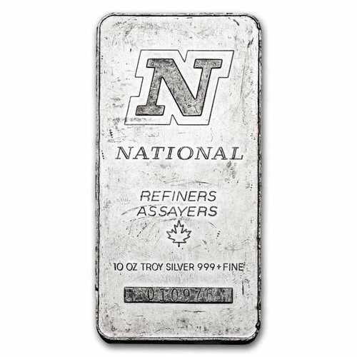 10オンス銀バー - National Refiners-Assayers(カナダ)|WORLD RESOURCE【QUEEN店】