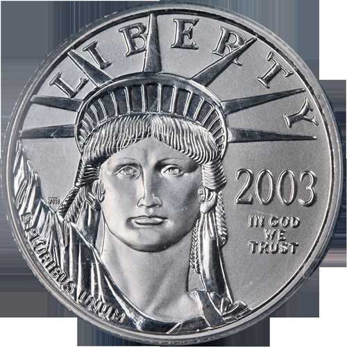 2003年プラチナアメリカンイーグル25ドル PCGS MS70｜WORLD RESOURCE【QUEEN店】