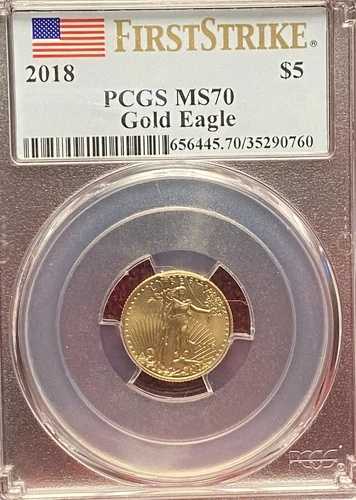2018年 1/10オンス アメリカンゴールドイーグル MS-70 PCGS(ファーストストライク) 5ドル