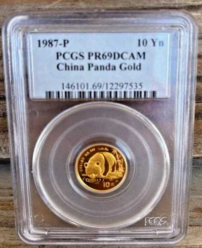 1987年 PCGS PR69D カメオ チャイナ パンダ ゴールド 1/10オンス プルーフコイン 143,000円