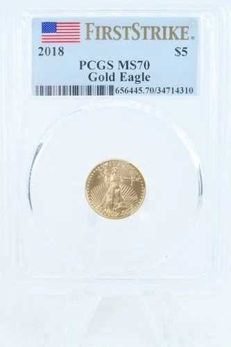 2018-P PCGS MS70 1/10オンス ゴールドイーグル ビジネスストライク