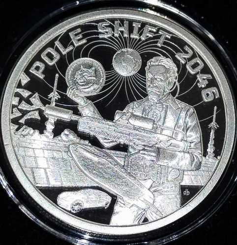 1オンス銀貨プルーフ「ポールシフト2046」世界大戦MEme 2023 シルバーシールド イーロン・マスク