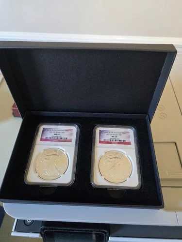 ?? 2011-S シルバーイーグルデュオ | NGC MS70 | 旗ラベル | 金庫保管 | シーケンシャル