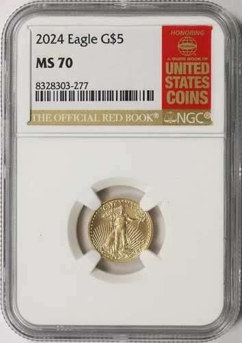 2024年 5ドル金貨 1/10オンス アメリカンイーグル NGC MS70 レッドブックラベル｜WORLD RESOURCE【QUEEN店】
