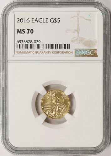 2016年 5ドル金貨 1/10オンス アメリカンイーグル NGC MS70｜WORLD RESOURCE【QUEEN店】
