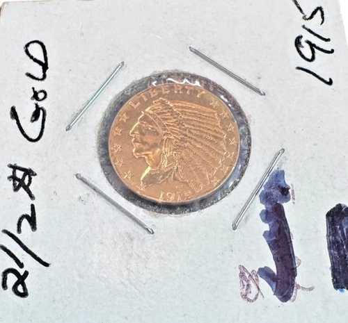 1915年製 2.50ドル インディアンヘッド金貨 ? クォーターイーグル ? .900 ファイン ? 2.5ドル