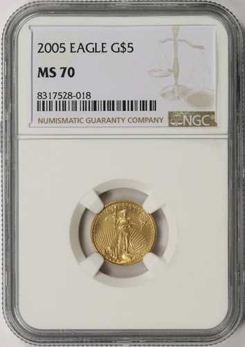 2005年 5ドル金貨 1/10オンス アメリカンイーグル NGC MS70｜WORLD RESOURCE【QUEEN店】
