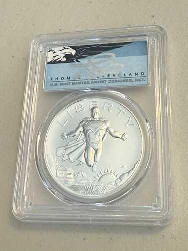 2025 シルバーメダル スーパーマン DC コミックス 1オンス PCGS MS70 FDOI T. クリーブランド サイン入り。