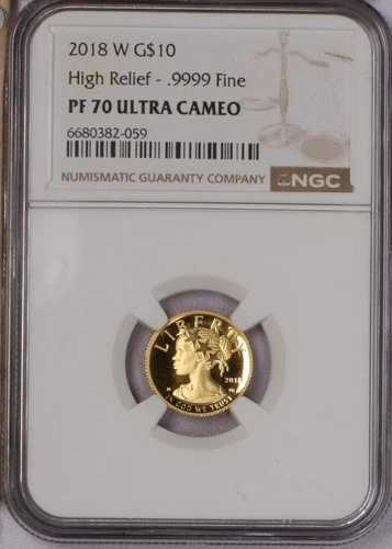 2018-W ゴールド アメリカン リバティ ハイレリーフ 1/10オンス $10 NGC PF70 ウルトラカメオ