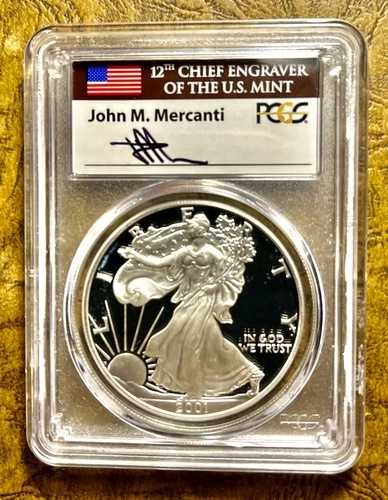 2001-W $1 アメリカン シルバー イーグル PCGS PR70DCAM $725.00 メルカンティ シグネチャー # IME 123,750円