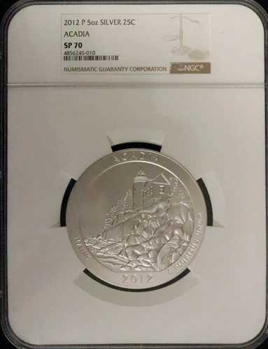 2012-P 5オンス シルバー ATB アカディア SP70 NGC アメリカ ザ ビューティフル!! スラブチップ写真