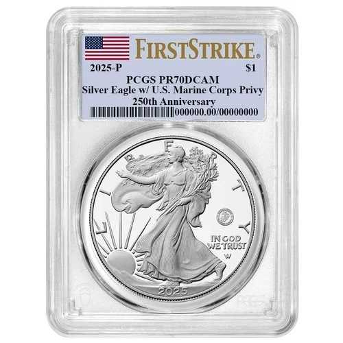 プレセール - 2025-P プルーフ $1 アメリカン シルバー イーグル 海兵隊 個人蔵 PCGS|WORLD RESOURCE【QUEEN店】