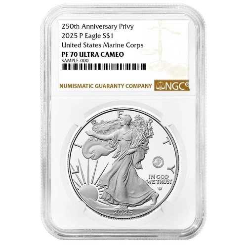 プレセール - 2025-P $1 1オンス プルーフ アメリカン シルバー イーグル 海兵隊 プライベート NGC｜WORLD RESOURCE【QUEEN店】