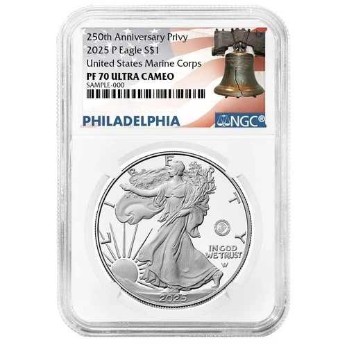プレセール - 2025-P $1 1オンス プルーフ アメリカン シルバー イーグル 海兵隊 プライベート NGC|WORLD RESOURCE【QUEEN店】