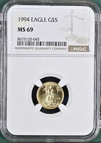 1994年 イーグル G$5 MS69 NGC ゴールド 1/10 .OZ .999|WORLD RESOURCE【QUEEN店】