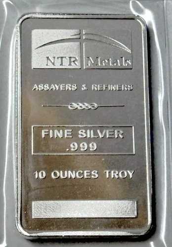 NTR Metals 10オンス シルバーバー 999 ファイン地金 投資用スタック コレクター向け 未開封｜WORLD RESOURCE【QUEEN店】