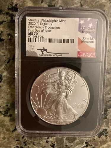 2020-P 緊急発行* 発行初日 * NGC MS70 MERCANTI直筆サイン入り|WORLD RESOURCE【QUEEN店】