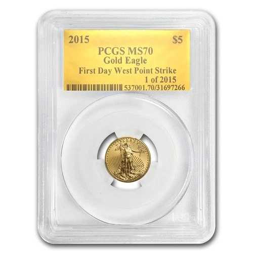 2015年 1/10オンス アメリカンゴールドイーグル MS-70 PCGS (FS、金箔)|WORLD RESOURCE【QUEEN店】